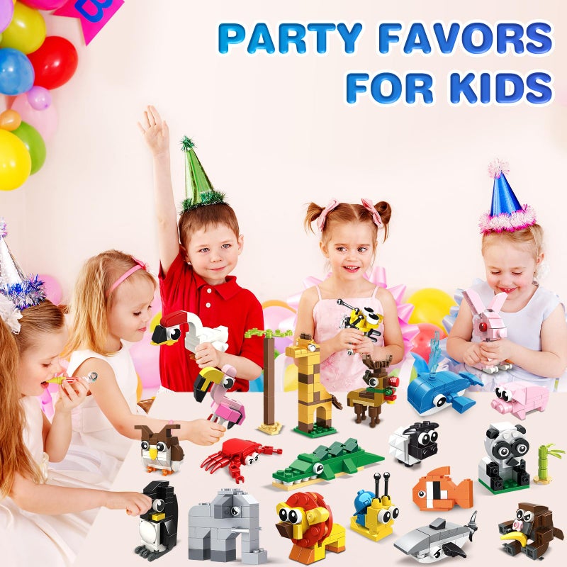 HOGOKIDS Party Favors for Kids - 20 Pack Animals Building Blocks Toy for Easter Gifts Goodie Bags Stocking Stuffer Classroom Prizes Building Set, Valentines Day Birthday Gift for Boys Girls Ages 6-12+ - Image 2