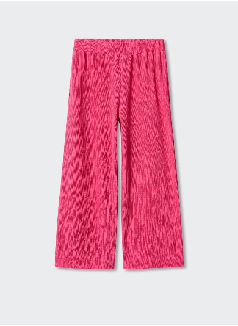 MANGO - Kids Textured Culotte Trousers - Image 1