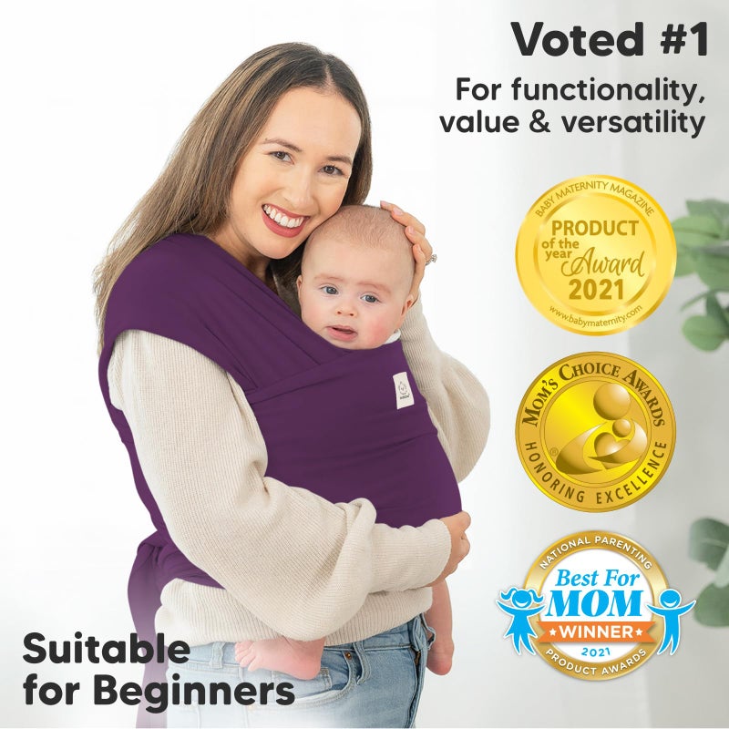 KeaBabies Baby Wrap Carrier - All in 1 Original Baby Carrier Newborn to Toddler Sling, Easy to Wear, Hands Free Bonding, Lightweight, Breathable Infant Wraps (Royal Purple) - Image 3