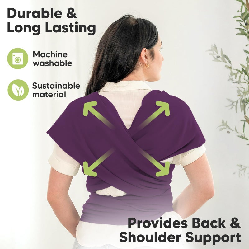 KeaBabies Baby Wrap Carrier - All in 1 Original Baby Carrier Newborn to Toddler Sling, Easy to Wear, Hands Free Bonding, Lightweight, Breathable Infant Wraps (Royal Purple) - Image 5