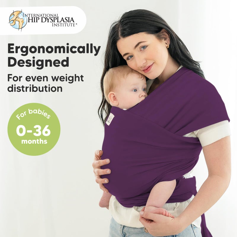 KeaBabies Baby Wrap Carrier - All in 1 Original Baby Carrier Newborn to Toddler Sling, Easy to Wear, Hands Free Bonding, Lightweight, Breathable Infant Wraps (Royal Purple) - Image 2