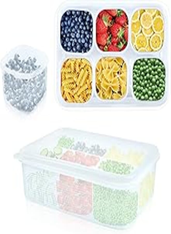 Alpha.Shop Food Storage Fridge Grid (7 in 1) Clear Plastic Kitchen Storage Box for Ice Supplement Ingredients Ice Powder