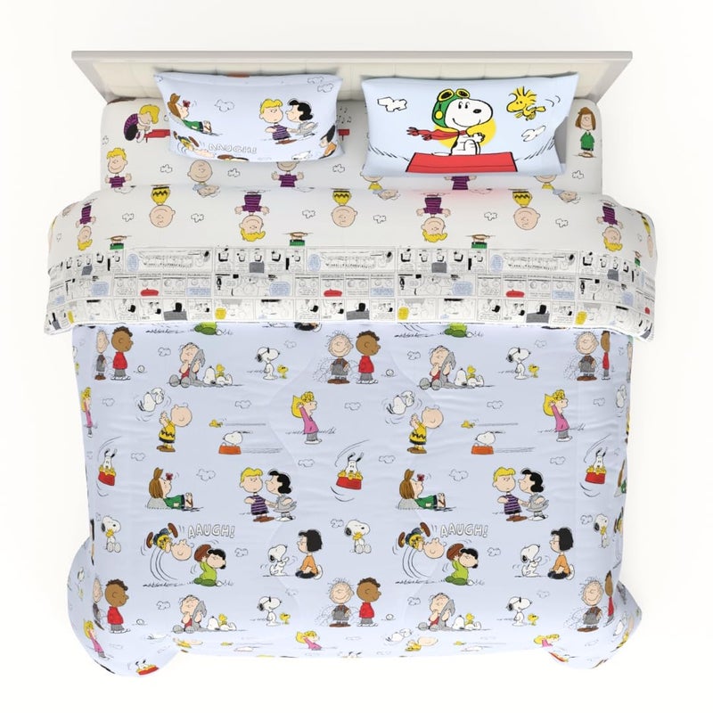 Franco Collectibles Peanuts Multi Character Bedding 7 Piece Super Soft Comforter and Sheet Set with Sham, King, (100% Official Licensed Product) - Image 1