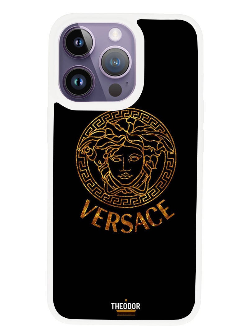 Theodor Protective Case Anti Scratch Shock Proof Cover For APPLE IPHONE 14 PRO MAX Versace (White Bumper) - Image 1