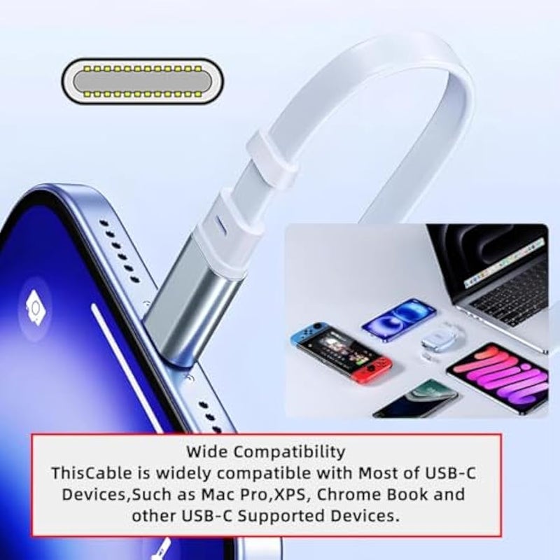 ANKOVO USB C Retractable Charging Cable, 4 Fixed Lengths USB 2.0 Type C to C PD 240W Fast Charging 480Mbps Data Transfer Extension Cable - Image 4