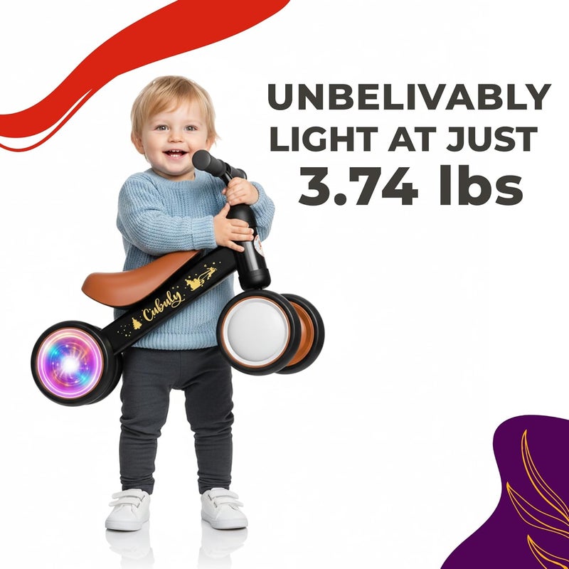 Cubuly Baby Balance Bike for Toddlers 1-2 | Christmas Exclusive Kids Balance Bike with Colorful Lighting Wheels | Limited Edition Baby Bike 1-2 Years | Perfect for Boys & Girls - Image 2