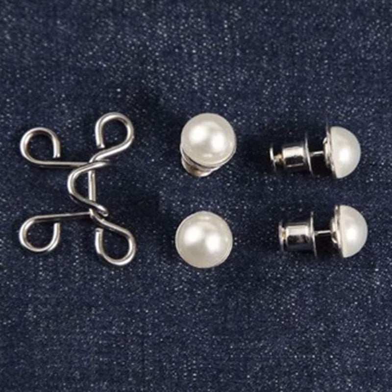 Nail-Free Metal Jeans Button Snaps Detachable Pants Clip Pins Waist Tightener Clothing Buckles Sewing Tools Buckles for Pants Brooches for Women Dress Jeans Snaps - Image 4