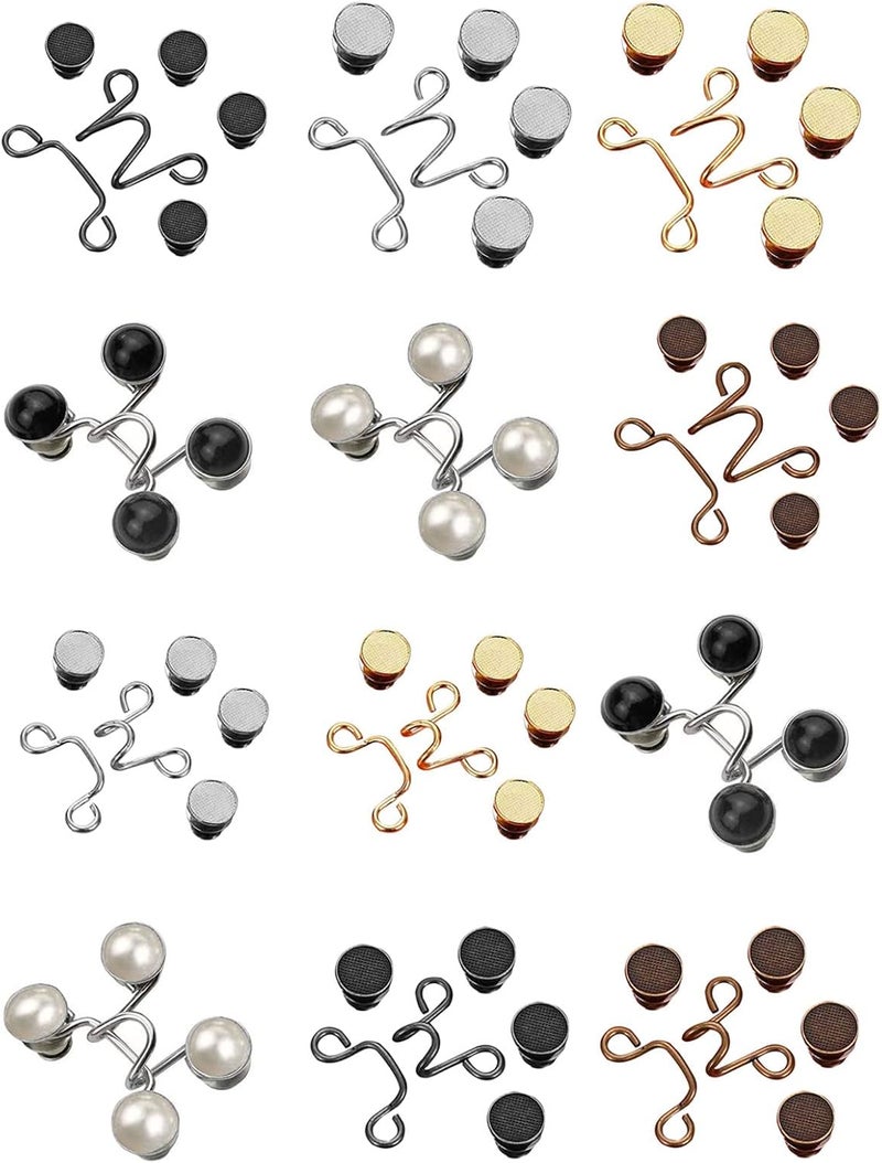 Nail-Free Metal Jeans Button Snaps Detachable Pants Clip Pins Waist Tightener Clothing Buckles Sewing Tools Buckles for Pants Brooches for Women Dress Jeans Snaps - Image 2
