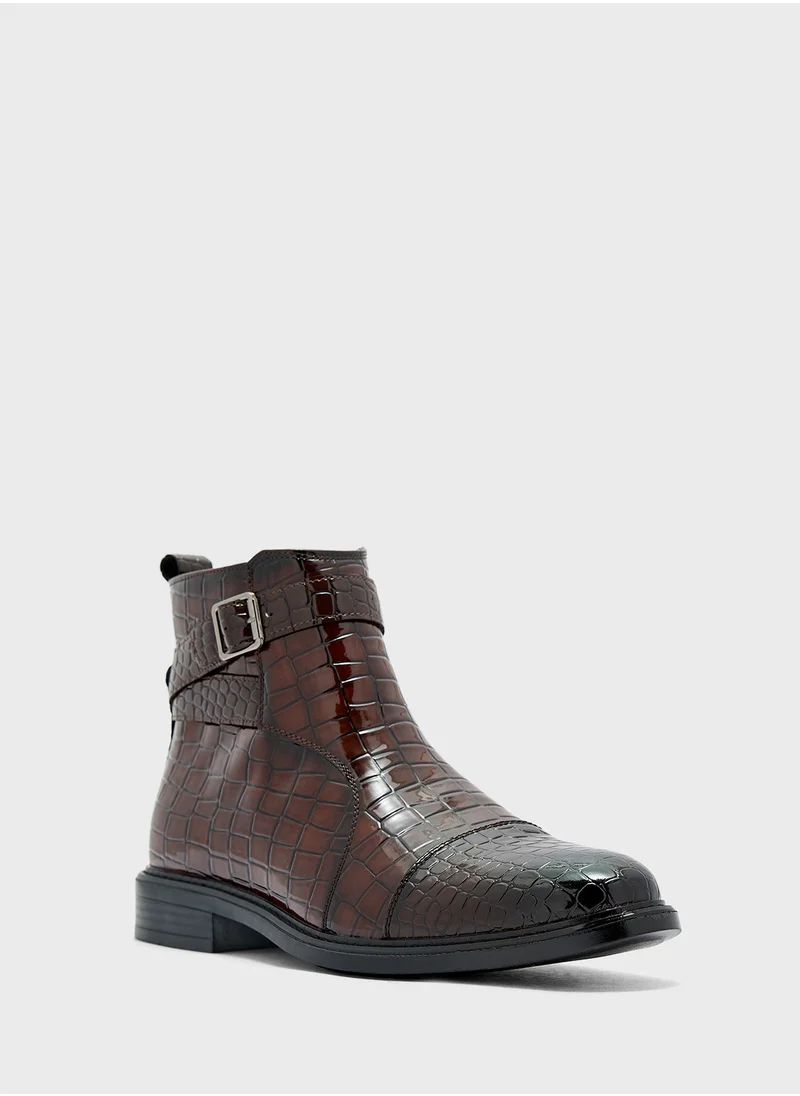 روبرت وود Patent Croc Embossed Pull On Boots