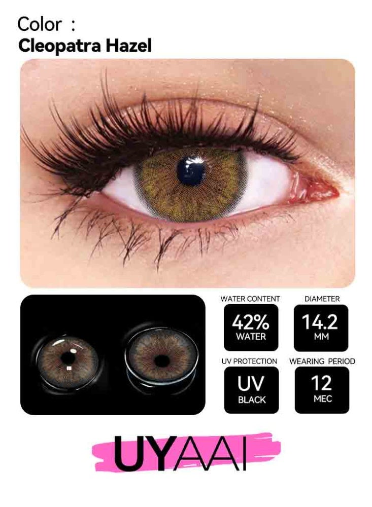 UYAAI Hazel Lenses Colored Contact Lenses, Unisex Cosmetic Contact Lenses, Natural Fashion Lenses for Make up - Image 2