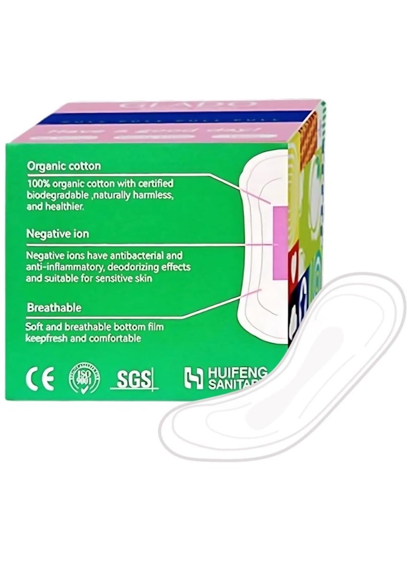 Glado 100% Organic Cotton Panty Liner for School Girls & Teens, 60 Pcs (15.5cm) – Ultra-Thin Fan Shaped, Negative ion, 3D Leak Guard, Light Flow, Chlorine & Fragrance Free, Prevents Skin Irritation - Image 5