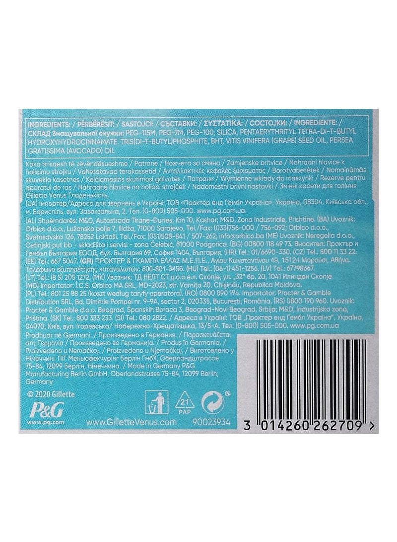 Gillette Venus Women's Razor Blade Refills Blue 4 count - Image 3