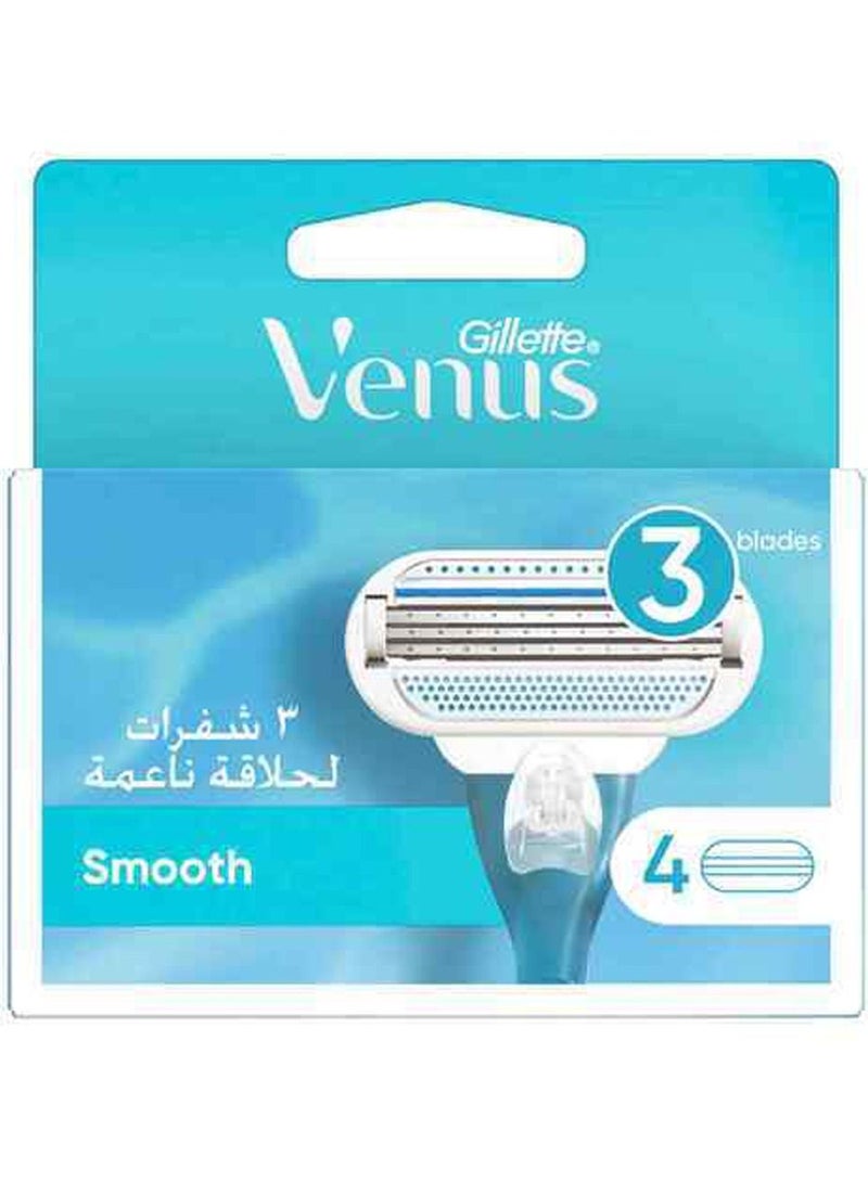 Gillette Venus Women's Razor Blade Refills Blue 4 count - Image 1