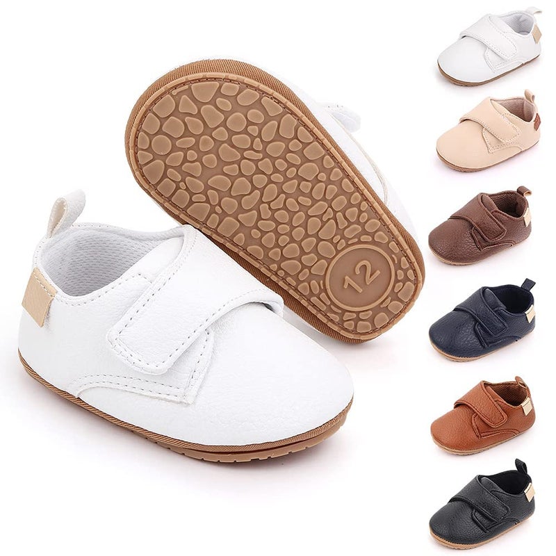 Meckior Infant Baby Boys Girls Classic PU Leather Wedding Loafers Brogue Toddler Oxford Dress Shoes First Steps Walking Flat Lazy Crib Shoe - Image 1