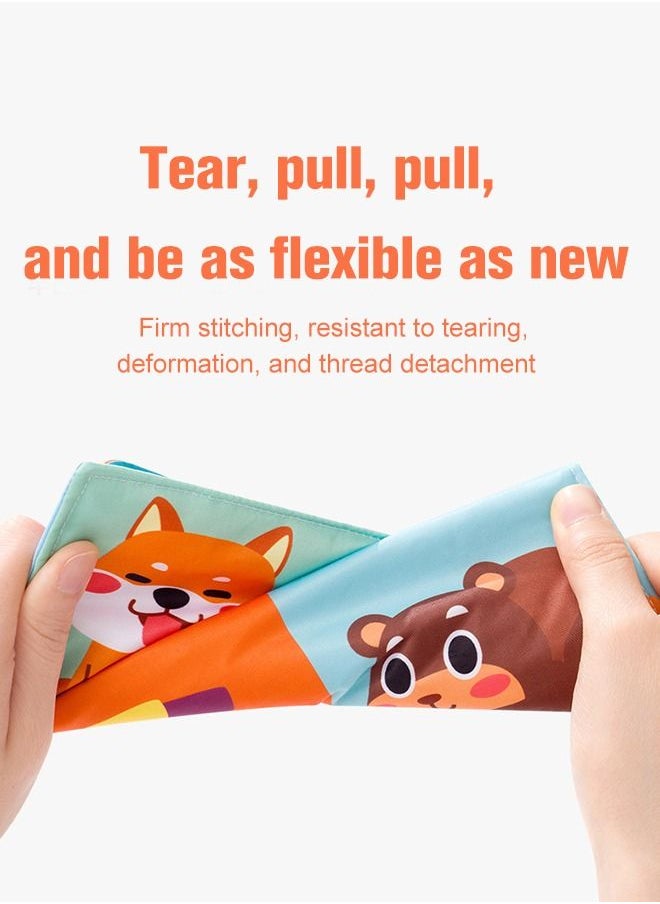 School Bus Shape Baby Tissue Box Soft Cloth Books Touch and Feel Crinkle Books Set Sensory Pull Along Toddler Infant Baby Tissue Box STEM Educational Preschool Toys  - Image 4