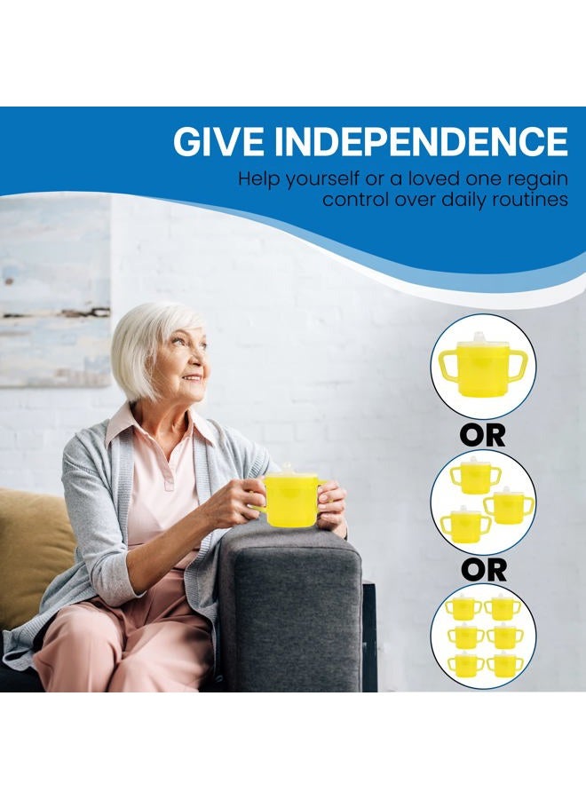 Providence Spillproof Compact 8oz Adult Sippy Cup with 2 Handles - Sip Cups for Adults for Limited Mobility - Handicapped Accessories - Handicap Cups for Elderly Care - Made in the USA - Yellow - 3 - Image 2