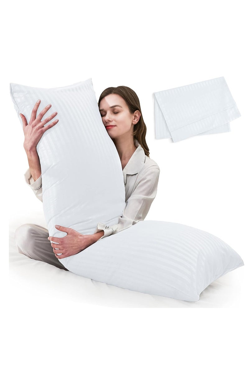 Pioneer sleep like never before Full Body Pillow Insert with White Cover- Fluffy Long Bed Pillow for Adults - Firm Large Body Pillow with Washable Cover for Side and Back Sleepers - 20x54 Inch(White) - Image 1