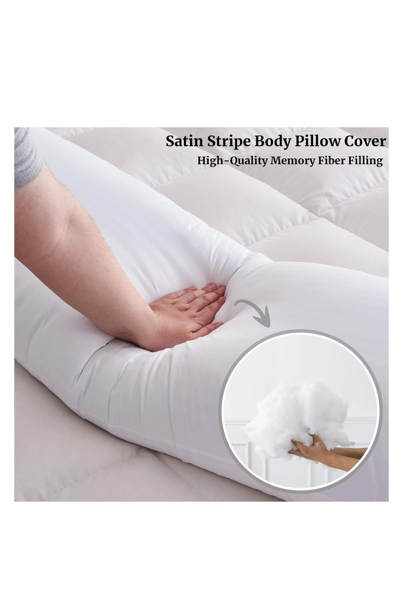 Pioneer sleep like never before Full Body Pillow Insert with White Cover- Fluffy Long Bed Pillow for Adults - Firm Large Body Pillow with Washable Cover for Side and Back Sleepers - 20x54 Inch(White) - Image 3