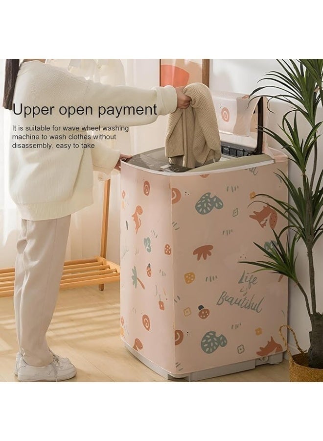 zoba Multi-colored and patterned washing machine cover - High-quality waterproof cover, protection against moisture and dust, waterproof washing machine cover, full top-loading washing machine cover with random design - Image 3