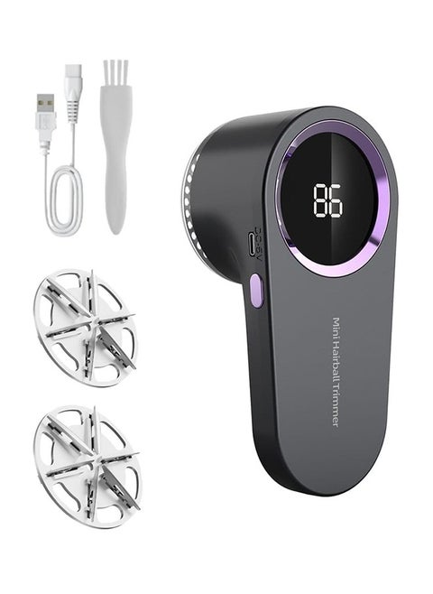 Lint Shavers, Rechargeable Fabric Shaver with Digital Display, Sweater Shaver with 6 Leaf Blades and Safety Lock, 2 Replaceable Stainless Steel Blades, 3 Speeds Defuzzer Remove Fuzz, Pills from Clothes, Furniture, Sofa