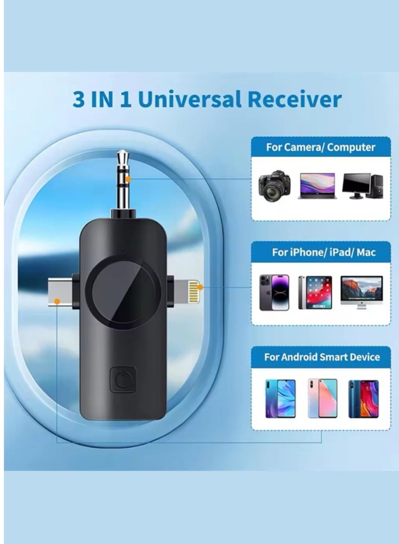 3 in 1 Wireless Lavalier Microphone Noise Cancellation Microphone Mini LED Display Mic for Android, iPhone and Camera Computer Plug and Play Microphone for Vlog Video Recording Interview YouTube TikTok - Image 3
