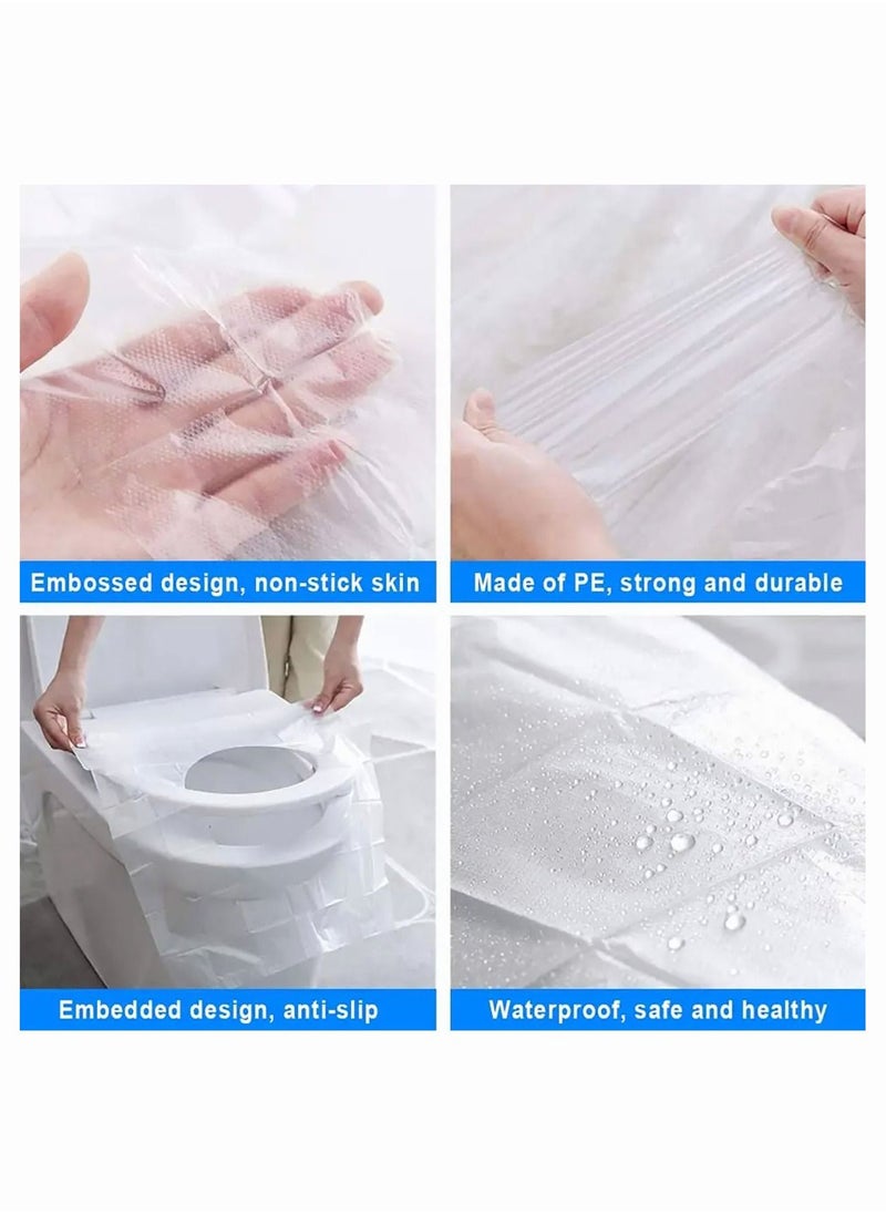 Generic - 50 Piece Disposable Toilet Seat Cover Set Clear Airplane Travel Camping and Public Toilet Travel Essentials - Image 1
