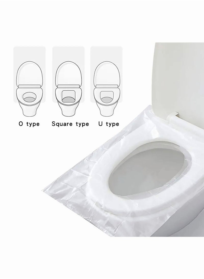 Generic - 50 Piece Disposable Toilet Seat Cover Set Clear Airplane Travel Camping and Public Toilet Travel Essentials - Image 1