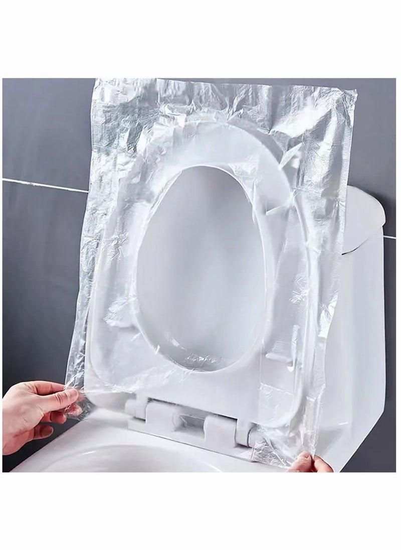 Generic - 50 Piece Disposable Toilet Seat Cover Set Clear Airplane Travel Camping and Public Toilet Travel Essentials - Image 1
