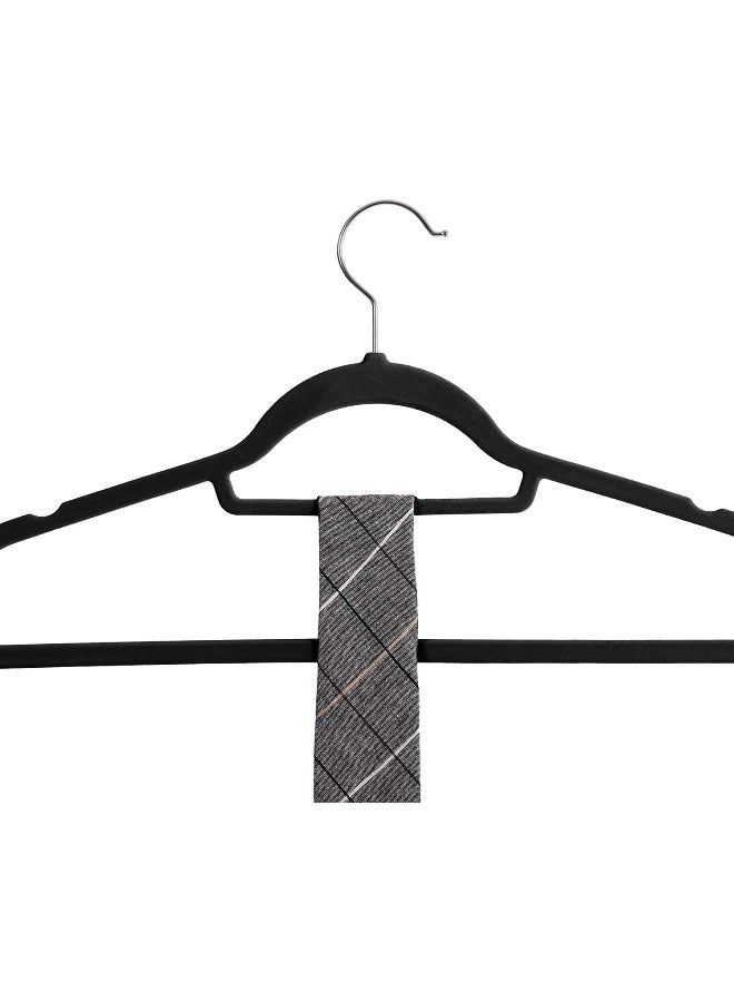 Red Dot Gift Red Dot Gift®10-Pack Black Non-Slip Velvet Hangers 42cm With 360 Degree Rotatable Hook - Durable & Slim - Non Slip Hangers for Coat Hangers - Pant Hangers  - Image 4
