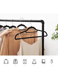 Red Dot Gift Red Dot Gift®10-Pack Black Non-Slip Velvet Hangers 42cm With 360 Degree Rotatable Hook - Durable & Slim - Non Slip Hangers for Coat Hangers - Pant Hangers  - Image 5