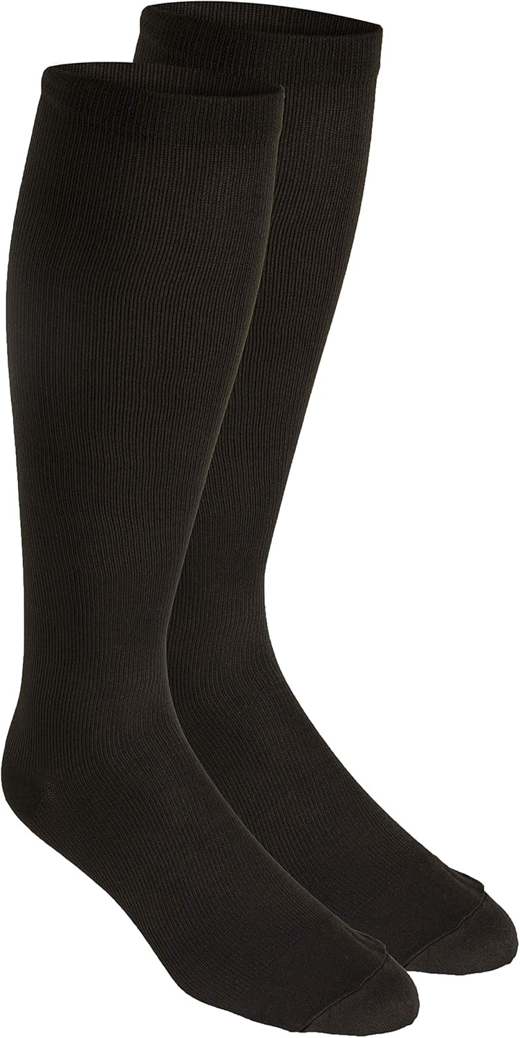 Truform Men's Compression Dress Socks, 15-20 mmHg, Knee High, Brown, Large - Image 4