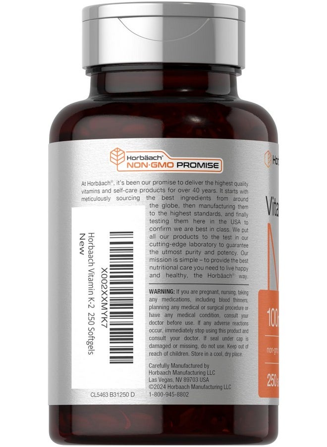 Horbaach Horbäach Vitamin K2 MK7 100mcg | 250 Softgels | Non-GMO, Gluten Free Supplement  - Image 3