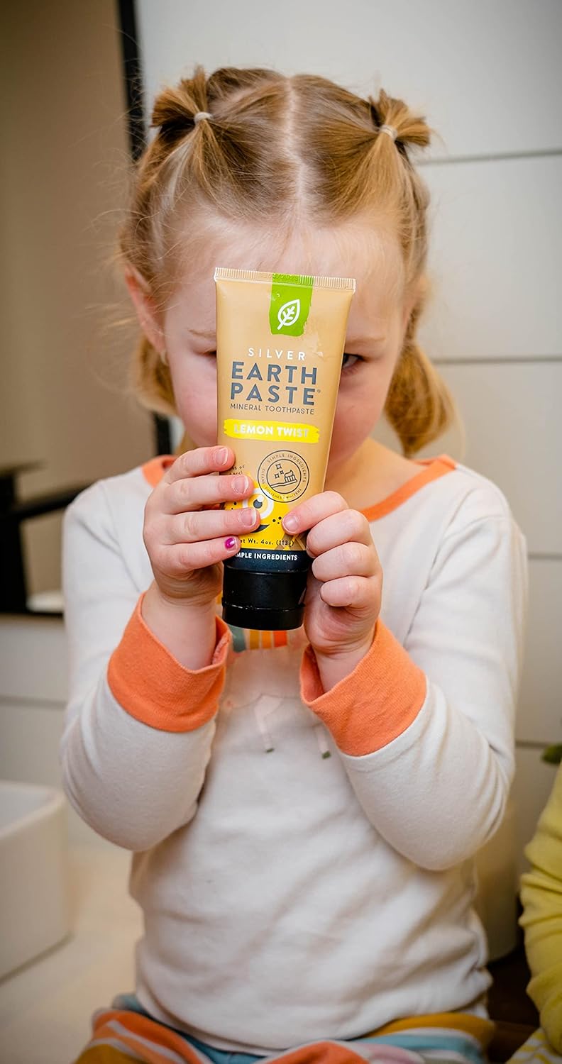 Redmond Earthpaste with Silver Natural NonFluoride Toothpaste 4 Ounce Tube Lemon Twist - Image 3