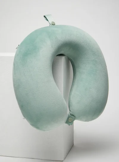 MNUK MNP-2 Neck Pillow, Light Blue| Memory Foam Travel Pillow for Kids & Adults | Cute U-Shaped Pillow for Ultimate Comfort & Neck Support