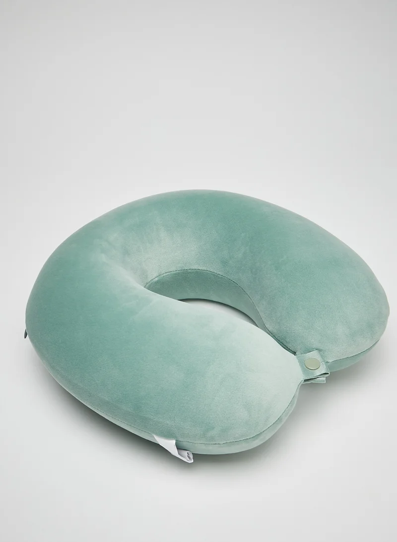 MNUK MNP-2 Neck Pillow, Light Blue| Memory Foam Travel Pillow for Kids & Adults | Cute U-Shaped Pillow for Ultimate Comfort & Neck Support