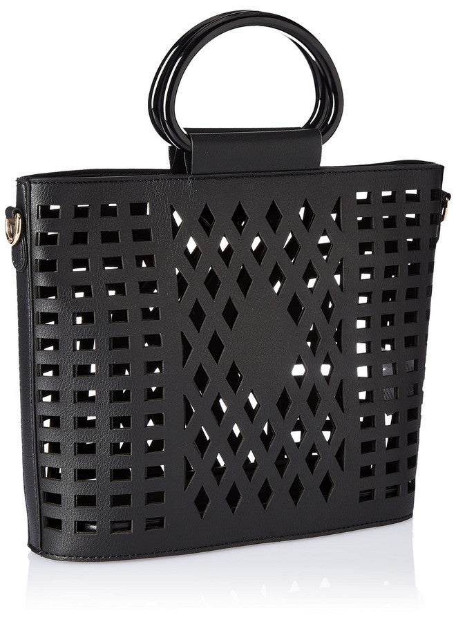 Fastrack Women's Black Cutwork Satchel - Image 2