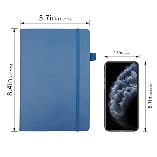 Deziliao Lined Journal Notebooks with Pen Loop, Hardcover Notebook Journal for Work, 100Gsm Premium Thick Paper with Inner Pocket, Medium 5.7"x8.4", （Green-Blue, Ruled） - Image 4