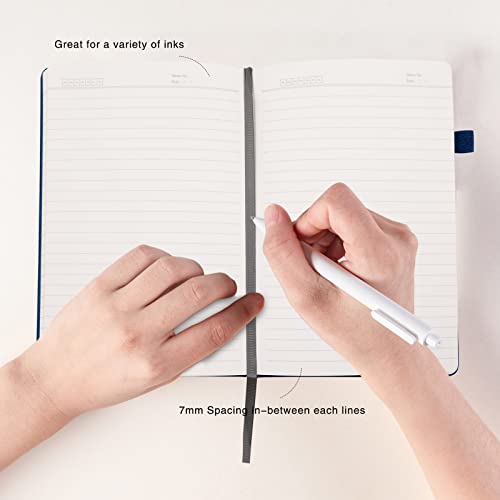 Deziliao Lined Journal Notebooks with Pen Loop, Hardcover Notebook Journal for Work, 100Gsm Premium Thick Paper with Inner Pocket, Medium 5.7"x8.4", （Green-Blue, Ruled） - Image 5