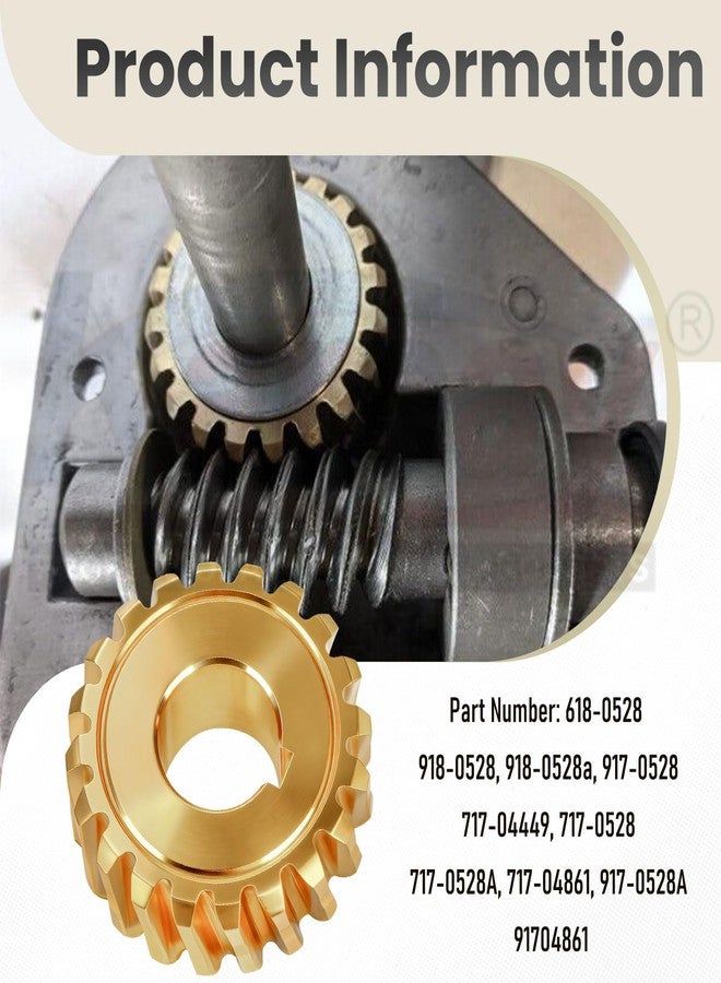 Karbay Gear for MTD 917-04861 Replacement Part 20T Worm,for 717-0528A 717-0528 917-0528A 717-04449 717-04861 917-0528 917-04861 - Image 3