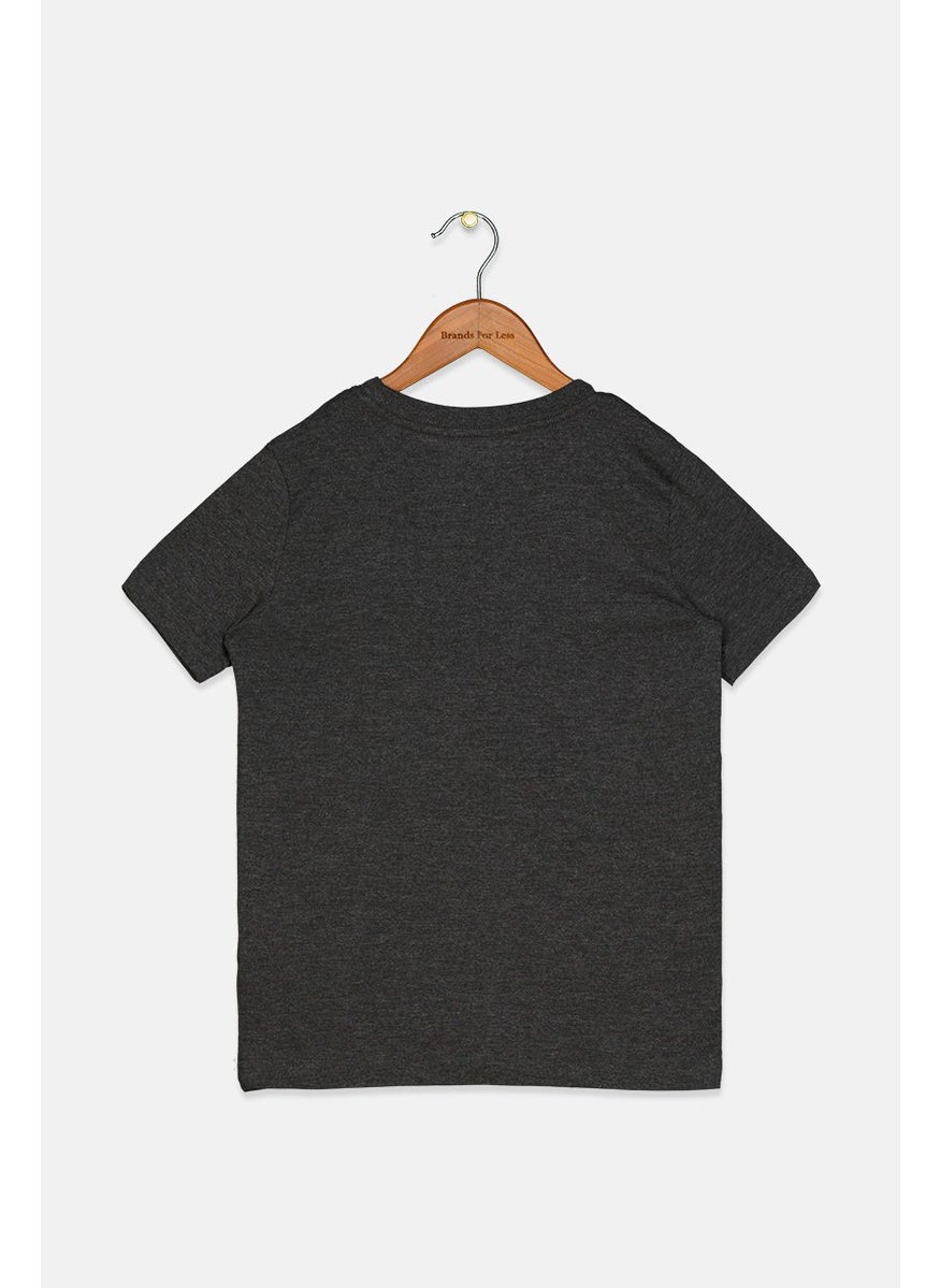 PUMA Kid Boys Short Sleeve Crew Neck T-shirt, Grey  - Image 2