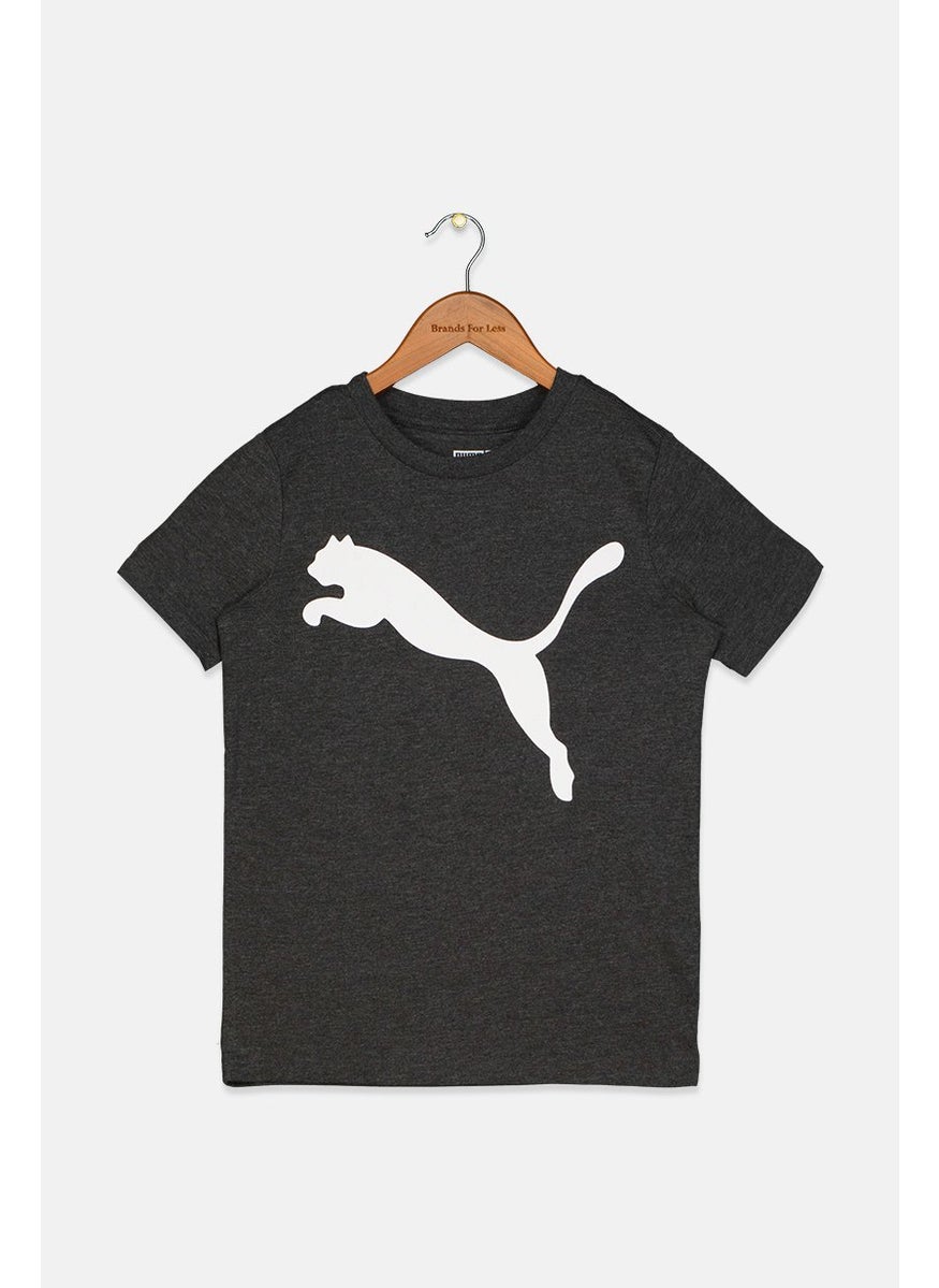 PUMA Kid Boys Short Sleeve Crew Neck T-shirt, Grey  - Image 1