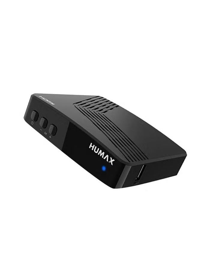 Humax - F1-Mini+ HD Digital Satellite Receiver, Compact and High-Performance Satellite TV Receiver, Supports Full HD, Multi-Channel Access – F1 MINI Plus Black - Image 1