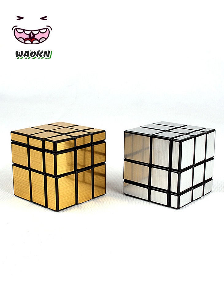WAOKN - 2Pcs Mirror Blocks Magic Cube Rubiks Cube Irregular - Image 1