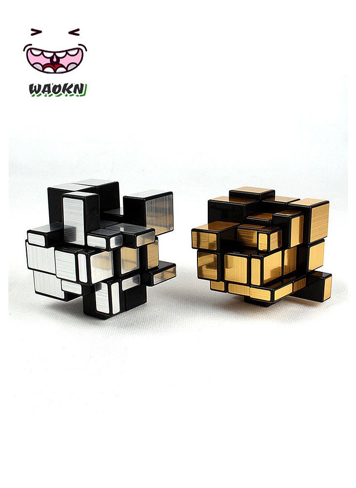 WAOKN - 2Pcs Mirror Blocks Magic Cube Rubiks Cube Irregular - Image 1