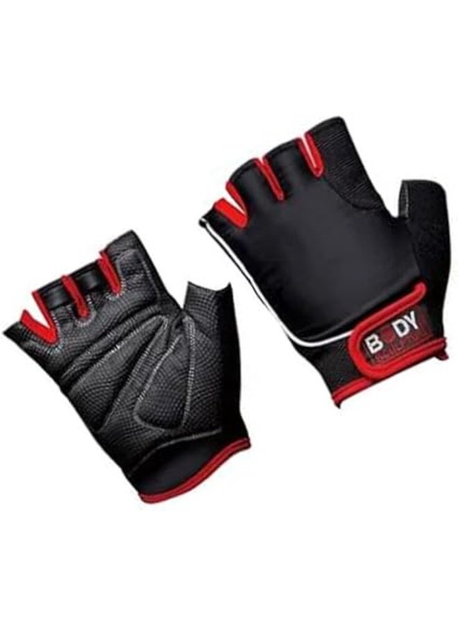 BODY SCULPTURE Bods Unisex Training Gloves – P10 Black & Red – Breathable Mesh and Durable Leather Palm  - Image 4