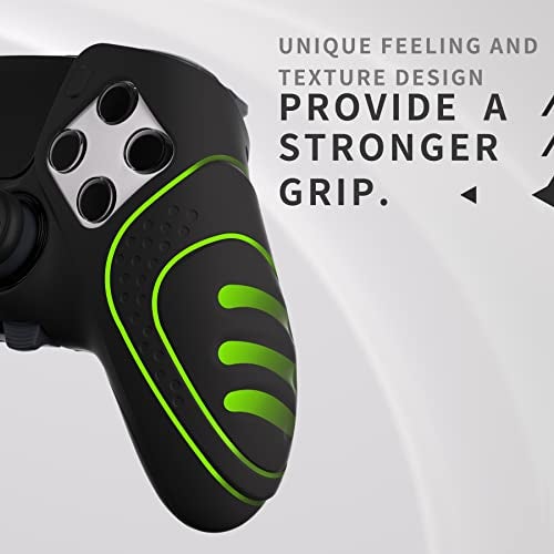 PlayVital Guardian Edition Anti-Slip Ergonomic Silicone Cover Case for ps5 Edge Controller, Soft Rubber Protector Skin for ps5 Edge Wireless Controller with Thumb Grip Caps - Black - Image 5