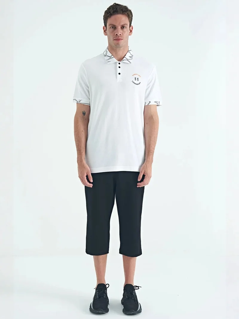 TOMMYLIFE TOMMY Men's Cotton Polo Shirt With Button Placket