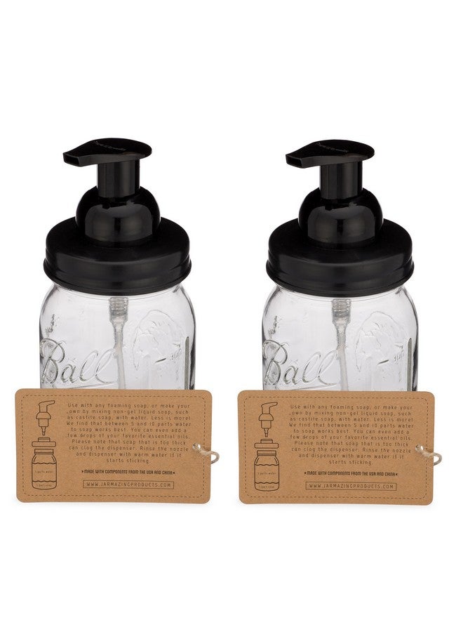 Jarmazing Products Mason Jar Foaming Soap Dispenser - Black - with 16 Ounce Ball Mason Jar - Two Pack! - Image 4