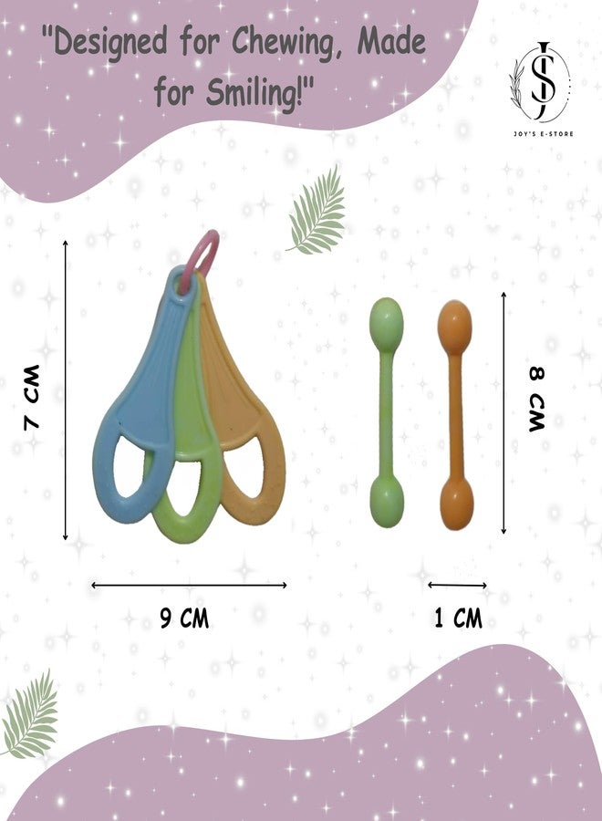JOY'S E-STORE Baby Teether Combo - 2 Water-Filled (Strawberry and Orange Shape) & 3 Silicone Teethers for 3-12 Months | BPA-Free, Easy Grip Teething Toys for Newborns & Toddlers | Safe Mouthing Toys for Babies - BT49 - Image 4