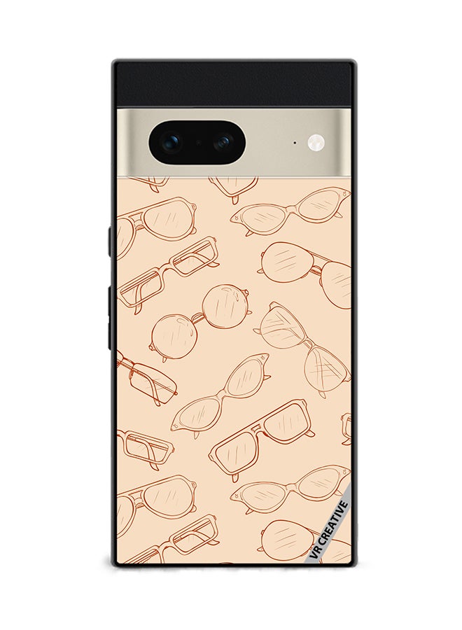 VR CREATIVE Protective Case Cover For Google Pixel 7 Sketch Eyeglasses Design Multicolour - Image 1